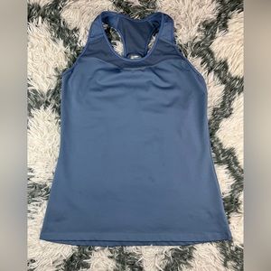 Athleta Women's Spiral Support Tank Top Built in Bra Blue Size LT